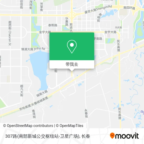 307路(南部新城公交枢纽站-卫星广场)地图