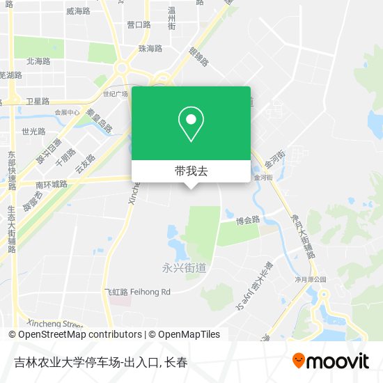 吉林农业大学停车场-出入口地图