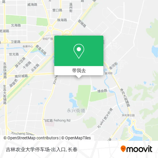 吉林农业大学停车场-出入口地图