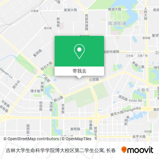 吉林大学生命科学学院博大校区第二学生公寓地图