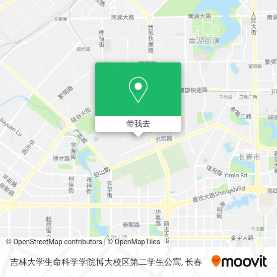 吉林大学生命科学学院博大校区第二学生公寓地图