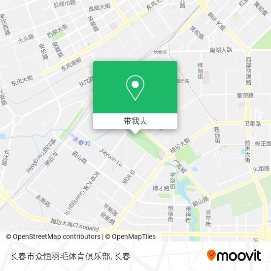 长春市众恒羽毛体育俱乐部地图