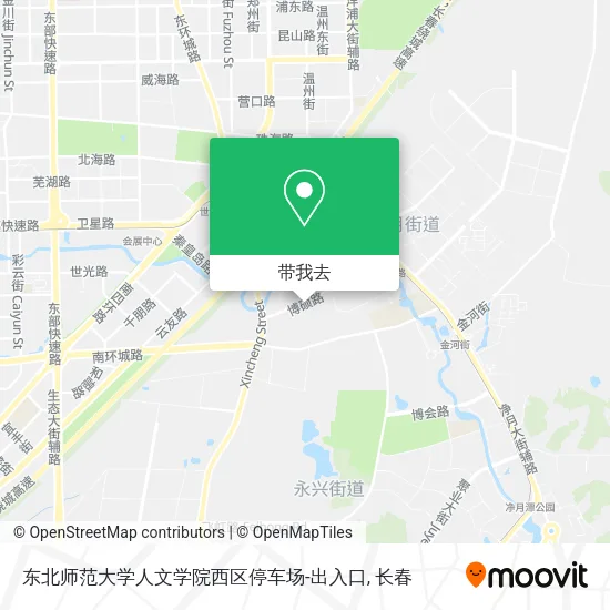 东北师范大学人文学院西区停车场-出入口地图