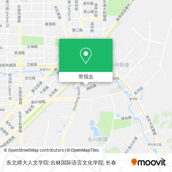 东北师大人文学院-吉林国际语言文化学院地图