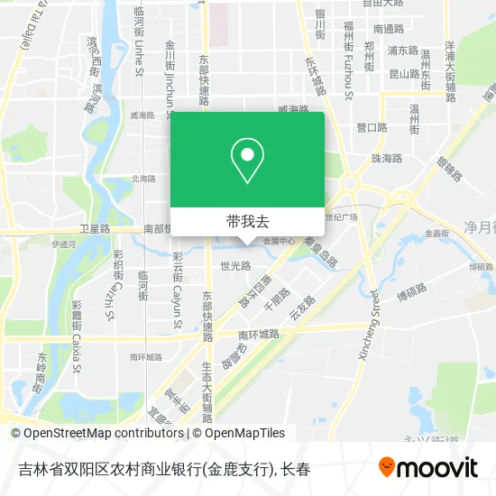 吉林省双阳区农村商业银行(金鹿支行)地图