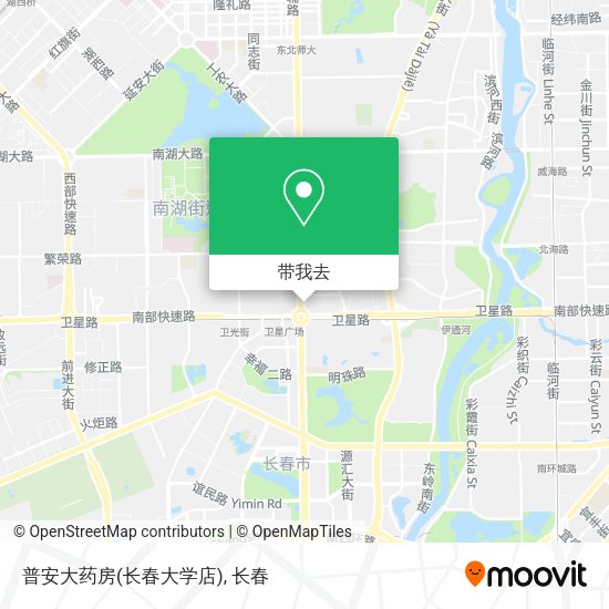 普安大药房(长春大学店)地图