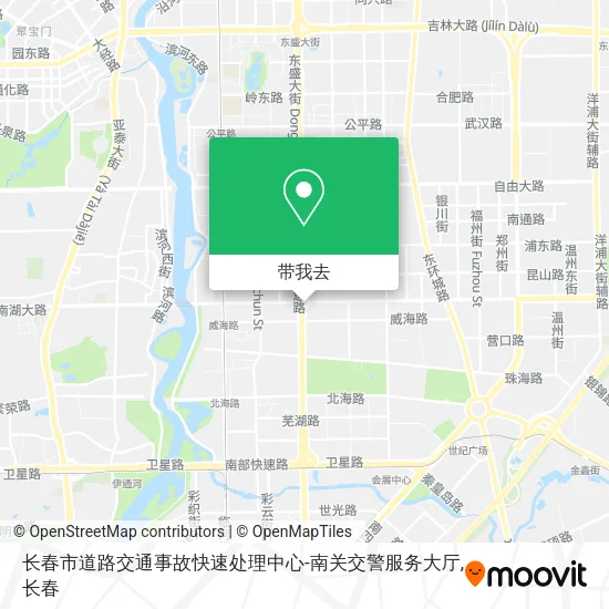 长春市道路交通事故快速处理中心-南关交警服务大厅地图