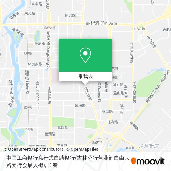 中国工商银行离行式自助银行(吉林分行营业部自由大路支行会展大街)地图