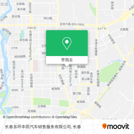 长春东环丰田汽车销售服务有限公司地图