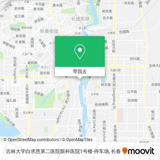 吉林大学白求恩第二医院眼科医院1号楼-停车场地图