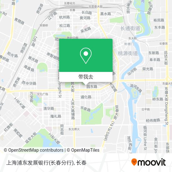 上海浦东发展银行(长春分行)地图