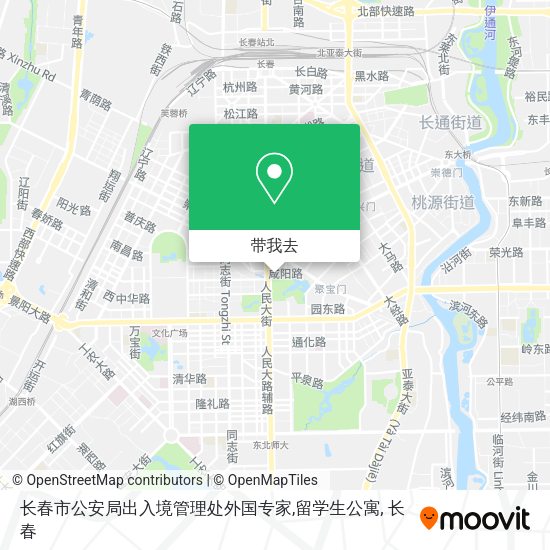 长春市公安局出入境管理处外国专家,留学生公寓地图