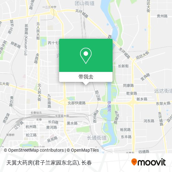 天翼大药房(君子兰家园东北店)地图