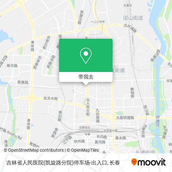 吉林省人民医院(凯旋路分院)停车场-出入口地图