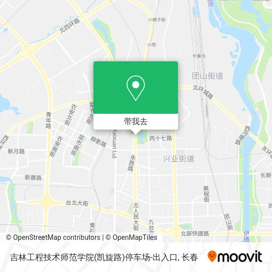 吉林工程技术师范学院(凯旋路)停车场-出入口地图