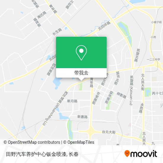 田野汽车养护中心钣金喷漆地图