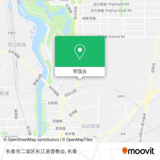 长春市二道区长江基督教会地图
