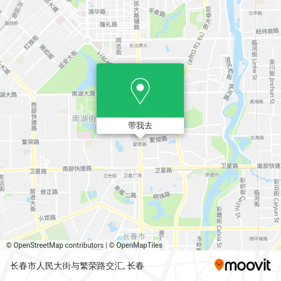 长春市人民大街与繁荣路交汇地图