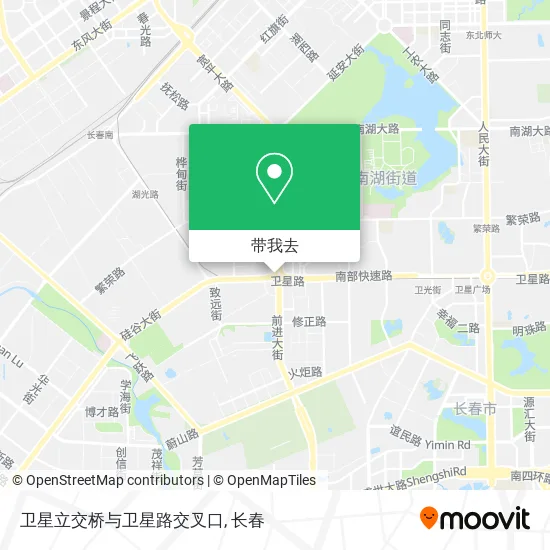 卫星立交桥与卫星路交叉口地图