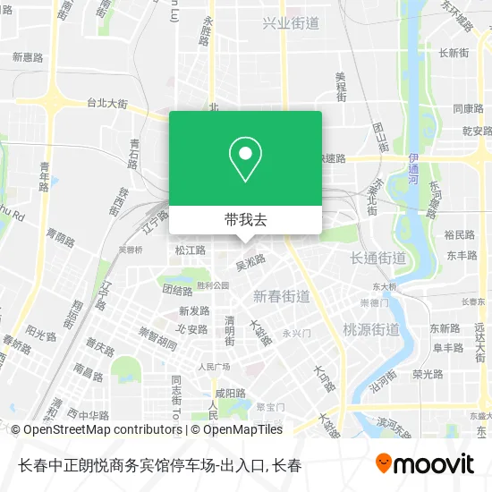 长春中正朗悦商务宾馆停车场-出入口地图