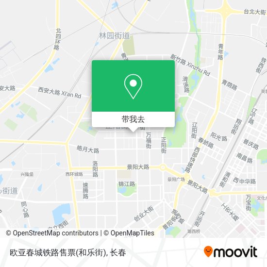 欧亚春城铁路售票(和乐街)地图