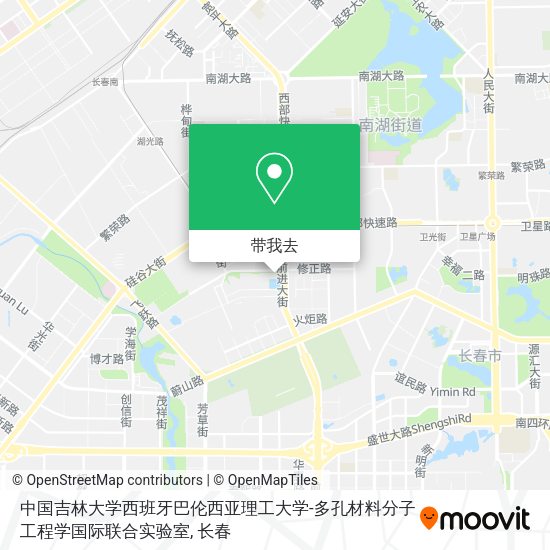 中国吉林大学西班牙巴伦西亚理工大学-多孔材料分子工程学国际联合实验室地图