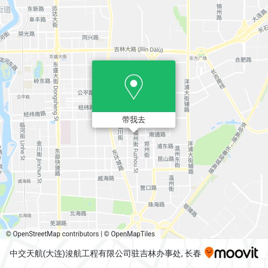 中交天航(大连)浚航工程有限公司驻吉林办事处地图