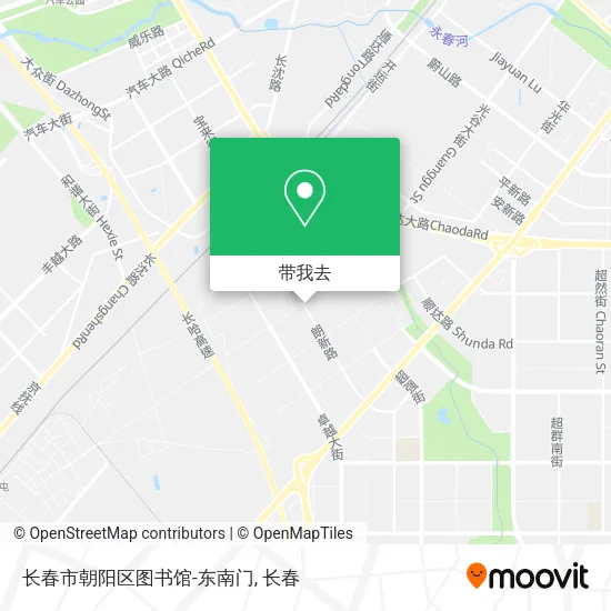 长春市朝阳区图书馆-东南门地图