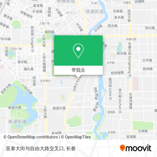 亚泰大街与自由大路交叉口地图