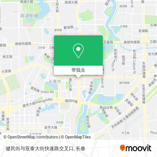 健民街与亚泰大街快速路交叉口地图