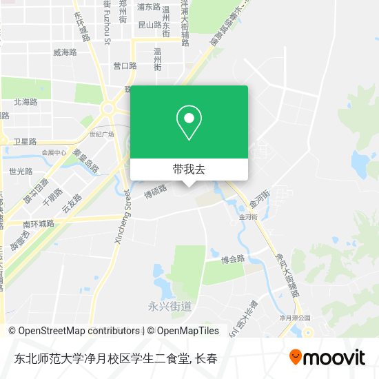 东北师范大学净月校区学生二食堂地图