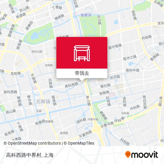 高科西路中界村地图