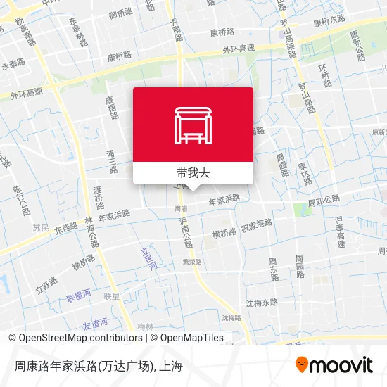 周康路年家浜路(万达广场)地图