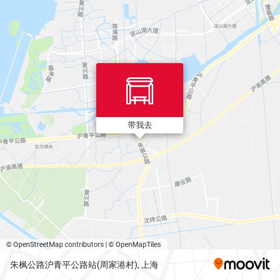 朱枫公路沪青平公路站(周家港村)地图