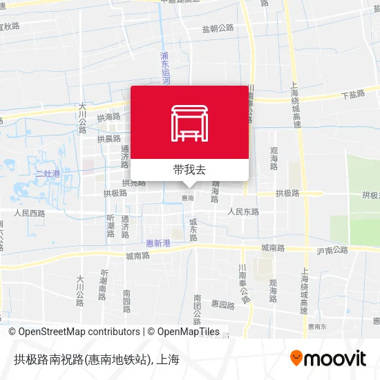 拱极路南祝路(惠南地铁站)地图