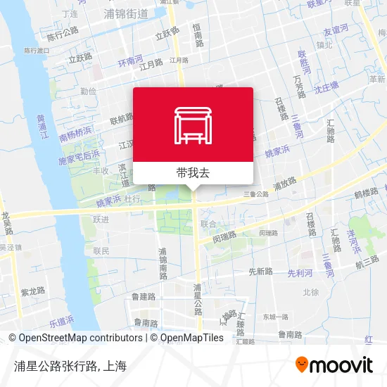 浦星公路张行路地图