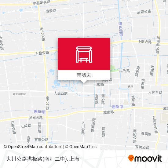 大川公路拱极路(南汇二中)地图