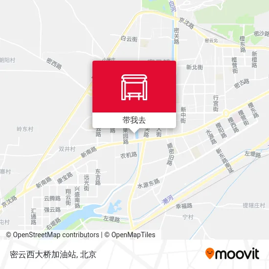 密云西大桥加油站地图