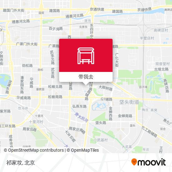 在地图上查看祁家坟,南磨房地区
