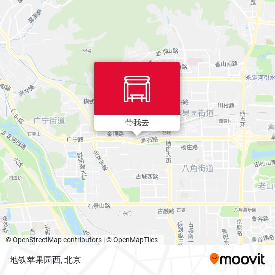 地铁苹果园西地图
