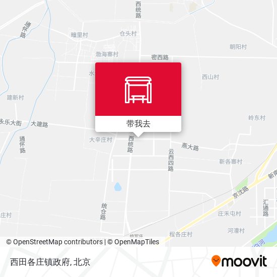 西田各庄镇政府地图