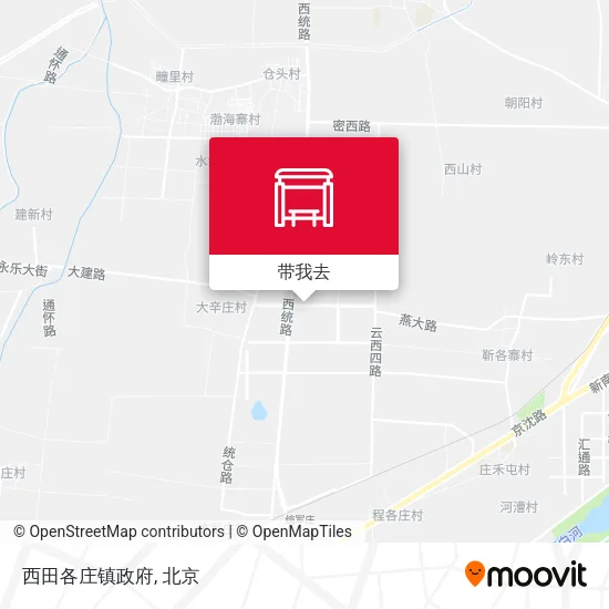 西田各庄镇政府地图