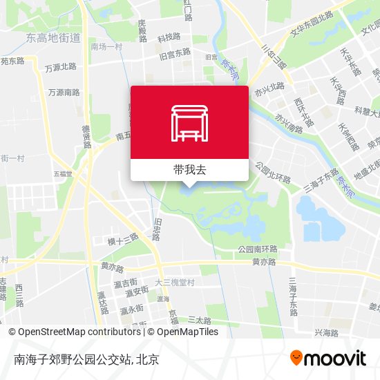 南海子郊野公园公交站地图