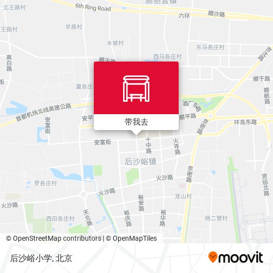 后沙峪小学地图