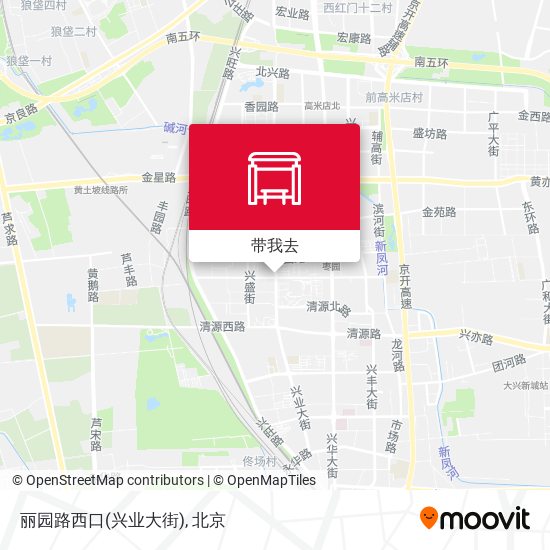 丽园路西口(兴业大街)地图