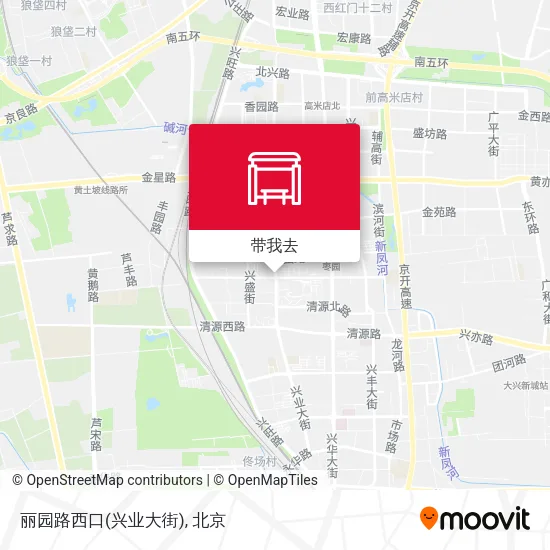 丽园路西口(兴业大街)地图