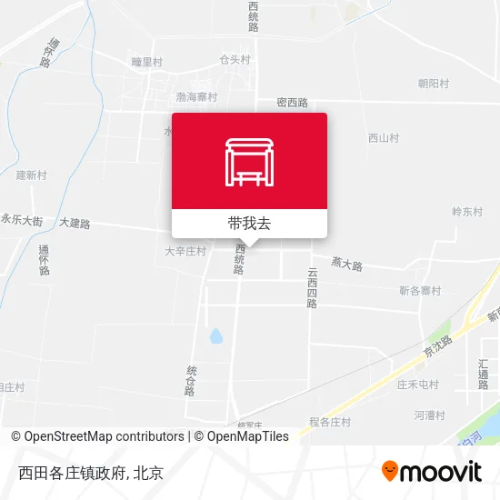 西田各庄镇政府地图