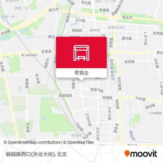 丽园路西口(兴业大街)地图