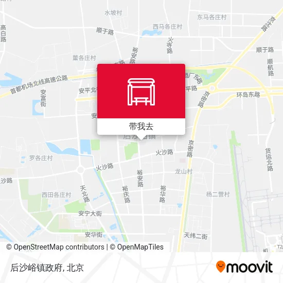 后沙峪镇政府地图