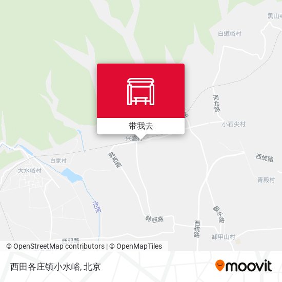 西田各庄镇小水峪地图